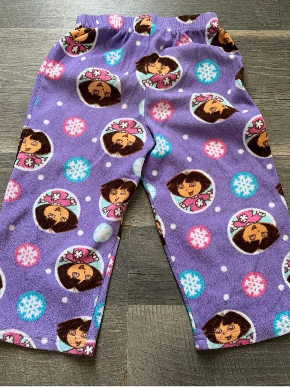 Nickelodeon Dora Purple Fleece Pajama Pants Girls Cartoon Winter Size 3T